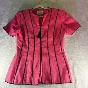 Constance Saunders MCM Pink Wool Short Sleeve Blazer, Size 6